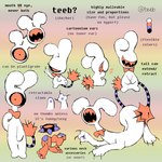 1_eye ambiguous_gender anthro bow_tie claws color_swatch orange_teeth pronouns sharp_teeth solo tail teeth text toony teebsly teeb_(tinybeasts) lagomorph leporid mammal monster rabbit 1:1 english_text letterbox model_sheet