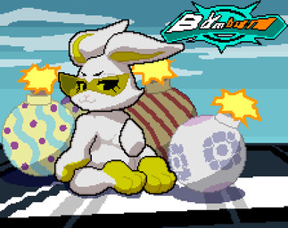 anthro eyebrows eyelashes eyewear female fire fur glasses looking_at_viewer looking_back looking_back_at_viewer nude outside rear_view short_tail simple_background solo tail tail_motion tailwag text white_body white_fur yellow_body yellow_fur tsunamidusher bombun bombun_(kekitopu) lagomorph leporid mammal rabbit alpha_channel animated digital_media_(artwork) pixel_(artwork) pixel_animation