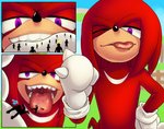 anthro anthro_pred extreme_size_difference fur group human_prey male male/male mouth_shot open_mouth oral_vore purple_eyes red_body size_difference solo_focus teeth tongue tongue_out uvula vore cbl_art sega sonic_the_hedgehog_(series) knuckles_the_echidna echidna human mammal monotreme 2019 absurd_res hi_res