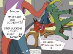 anal anthro bedroom caught dragon drake gay humor male nude oral penis pink_penis scalie tenecayr_(artist)
Rating: Explicit
Score: 12
User: Tenecayr
Date: February 22, 2013
