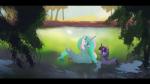 black_bars duo feathered_wings feathers female horn wings raikoh-illust friendship_is_magic hasbro my_little_pony mythology princess_celestia_(mlp) twilight_sparkle_(mlp) equid equine mammal mythological_creature mythological_equine winged_unicorn 16:9 2016 hi_res letterbox widescreen