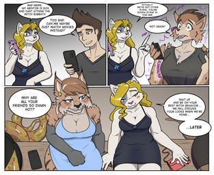 anthro dialogue female female/female gender_transformation love magic magic_user mtf_transformation shy species_transformation speech_bubble spell text transformation witch mrdyga panzerwaffe_(artist) domestic_cat felid feline felis human lynx mammal comic english_text hi_res