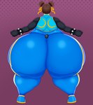 anthro big_breasts big_butt black_body black_bracelet black_fur black_tail blue_bodysuit blue_clothing blue_footwear blue_shoes blue_skinsuit bodysuit bracelet breasts brown_hair butt clothing cosplay crossover_cosplay female footwear fur hair huge_butt hyper hyper_butt jewelry multicolored_bodysuit multicolored_bracelet multicolored_clothing multicolored_footwear multicolored_shoes multicolored_skinsuit obese obese_anthro obese_female overweight overweight_anthro overweight_female pose rear_view shoes short_tail skinsuit solo standing tail thick_thighs tight_clothing two_tone_bracelet two_tone_clothing two_tone_footwear two_tone_shoes white_body white_bracelet white_fur yellow_bodysuit yellow_clothing yellow_footwear yellow_shoes yellow_skinsuit itsme_hilo capcom street_fighter chun-li bear giant_panda mammal 2024 crossover digital_media_(artwork) hi_res