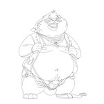 absurd_res balls benjamin_clawhauser big_balls bobbellyboy clothing disney felid genitals hi_res humanoid jaguar jockstrap lust male male/male mammal nude overweight overweight_male pantherine penis police police_uniform slave small_penis solo underwear uniform zootopia