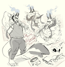 2_horns ankh anthro armpit_hair barazoku bell black_eyes body_hair clothing collar curved_horn dominant dominant_male dragon_ears eyewear fire_force_pose fire_wisp flower fur glasses group gym horn leggings legwear lich_dragon male mane markings monotone_background muscular muscular_top pecs pits plant pointy_horns pose rose_bell scottish_dragon shirt simple_background slightly_chubby smile smirk solo standing tank_top topwear whiskers leemonz_620 fire_force mythology gorgollnia dragon eastern_dragon elemental_creature elemental_dragon furred_dragon furred_scalie human humanoid ice_dragon mammal mythological_creature mythological_scalie scaled_dragon scalie hi_res monochrome sketch sketch_page