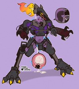 arm_cannon bodily_fluids bound chicken-wing_tied claws fellatio fire flamethrower flamethrower_arm frogtied internal internal_fellatio internal_oral internal_vaginal legs_tied looking_pleasured machine machine_bondage machine_penetrating machine_sex mecha not_furry oral penile ranged_weapon sex smile weapon shinystarshard humanoid absurd_res hi_res
