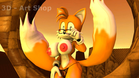 anthro areola big_breasts breasts clothed clothing crossgender erect_nipples eyewear female fur genitals glasses gloves green_hill_zone handwear huge_breasts lace_panties lingerie mtf_crossgender nipples panties solo sunset topless underwear vulva white_body white_fur yellow_body yellow_fur burstingseas spiderman123 sega sonic_the_hedgehog_(series) miles_prower canid canine fox mammal 16:9 2017 3d_(artwork) digital_media_(artwork) hi_res source_filmmaker_(artwork) watermark widescreen