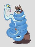 anthro anthro_on_feral bestiality blue_body bodily_fluids bound brown_body brown_fur clenched_teeth coiling coiling_around_body coiling_around_penis coiljob cum cum_on_face cum_on_self cumshot duo ejaculation eyewear feral fluffy fluffy_tail forced forked_tongue fully_bound fur fuzzy genital_fluids genitals glasses helpless humanoid_genitalia humanoid_penis male male/male one_eye_closed orgasm penis pointy_ears prick_ears restrained sex simple_background size_difference smile standing tail tail_around_penis tail_fetish tail_play tail_sex tailjob teeth tongue tongue_out white_background wrapped_up yellow_eyes boxidle disney zootopia caedyn_redfield_(redprocyon) gary_de'snake mammal procyonid raccoon reptile scalie snake hi_res