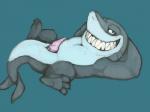 3_toes anthro erection fangs feet genitals looking_at_viewer male penis smile solo teeth toes unknown_artist cartoon_network teletoon total_drama fang_(total_drama) fish marine shark 4:3