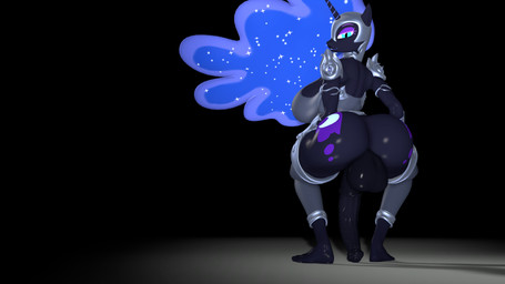animal_genitalia animal_penis anthro anthrofied armor balls big_balls big_breasts big_penis biped blue_eyes blue_hair blue_lipstick breasts butt clothed clothing crouching equine_genitalia equine_penis eyeshadow genitals gynomorph hair headgear helmet horn huge_breasts hyper hyper_breasts intersex lipstick looking_at_viewer looking_back makeup penis pose pupils purple_eyeshadow slit_pupils solo sparkles tailless mr.tektite friendship_is_magic hasbro my_little_pony mythology nightmare_moon_(mlp) equid equine mammal mythological_creature mythological_equine unicorn 16:9 2019 3d_(artwork) 4k absurd_res digital_media_(artwork) hi_res source_filmmaker_(artwork) wallpaper widescreen