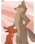 abstract_background anthro anthro_on_anthro anthro_penetrated anthro_penetrating anthro_penetrating_anthro antlers balls border brown_body brown_fur cum_strand duo erection fellatio fur genitals grey_body grey_fur horn male male/male male_penetrated male_penetrating male_penetrating_male oral penetration penile sex side_view standing white_border aureldrawsstuff borko_(barkwoofawoo) kyle_(aureldrawsstuff) canid canine canis deer mammal wolf absurd_res hi_res