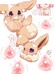 breasts brown_body clitoral_hood clitoris duo eevee female female/female feral generation_1_pokemon genitals hi_res kemono nakimayo nintendo penetration pokemon pokemon_(species) pussy urethral urethral_penetration