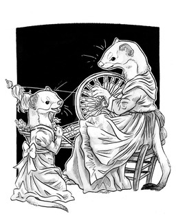 anthro arm_tuft bow_ribbon chair claws clothed clothing dress duo fangs female furniture happy inner_ear_fluff looking_at_another neck_tuft on_chair open_mouth simple_background sitting sitting_on_chair sitting_on_ground stoat_tail teeth tuft whiskers justcallmemrm grimshire beatrix_hawthorne_(grimshire) poppy_hawthorne_(grimshire) mammal mustelid musteline stoat true_musteline weasel monochrome daughter_(lore) mother_(lore) mother_and_child_(lore) mother_and_daughter_(lore) parent_(lore) parent_and_child_(lore) parent_and_daughter_(lore)
