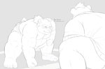 anthro belly butt duo eyewear glasses humanoid_hands kemono male overweight overweight_male sumo text aotoaka lifewonders tokyo_afterschool_summoners ashigara_(tas) leib_(tas) bear mammal polar_bear ursine 2021 absurd_res english_text hi_res