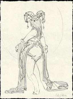 anthro clean_diaper clothed clothing diaper female hooves horn horn_jewelry jewelry simple_background solo standing undressing undressing_self wearing_diaper fillyfables bovid caprine mammal sheep hi_res