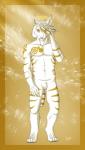 4_toes 5_fingers anthro biped digitigrade feet fingers fur gear hair halo holy light looking_at_viewer male nipples nude solo standing toes white_body white_fur white_hair yellow_eyes hukyo atlantean_chronicles lexus_temporum_custorem felid feline lynx mammal 2017 hi_res