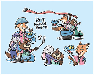 anthro black_ears black_eyes black_nose blue_body blue_scales blue_skin brown_body brown_ears brown_eyes brown_fur brown_tail buckteeth bunny_ears_(gesture) clothed clothing countershading dipstick_ears dipstick_tail ear_markings fangs female female_anthro forked_tongue fur gesture green_eyes grey_body grey_ears grey_fur grey_tail grin hand_gesture hat headgear headwear long_tail male male_anthro markings multicolored_body multicolored_ears multicolored_fur necktie one_fang orange_body orange_ears orange_fur pink_inner_ear purple_eyes red_scarf red_tongue scales scarf selfie selfie_stick smile snowmobile tail tail_markings tan_body tan_countershading tan_fur tan_inner_ear teeth thick_tail tongue tongue_out two_tone_body two_tone_fur two_tone_tail v_sign white_body white_countershading white_fur yellow_sclera gumi_(pixiv) disney zootopia gary_de'snake judy_hopps nibbles_maplestick nick_wilde beaver canid canine european_rabbit fox lagomorph leporid mammal oryctolagus pit_viper rabbit red_fox reptile rodent scalie snake true_fox viper 5:4 hi_res