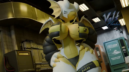 anthro big_breasts black_clothing black_panties black_underwear bouncing_breasts breasts clothing cropped_jacket female multicolored_body panties shaking_hips small_waist solo two_tone_body under_boob underwear white_body wide_hips wings yellow_body voltharbor jaller_arts_(modeler) helldivers democratic_bug arthropod hunter_(helldivers) terminid 16:9 2025 3d_(artwork) 3d_animation animated digital_media_(artwork) no_sound short_playtime video widescreen
