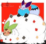 absurd_res chespa chespin cirothicc duo eevee feral generation_1_pokemon generation_6_pokemon hi_res male male/male nintendo pokemon pokemon_(species) sex spewpa thick_thighs