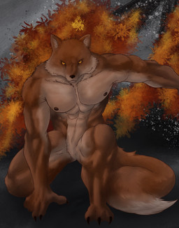 abs anthro biceps biped male muscular muscular_anthro muscular_male muscular_thighs nude_anthro nude_male pecs solo tail chibikoma weretober canid canine mammal werecanid werecanine werecreature werefox absurd_res colored hi_res