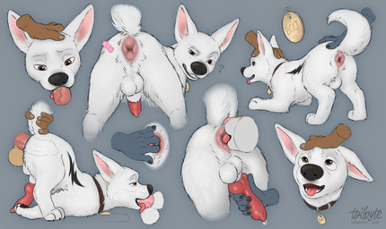 anal anal_penetration anatomically_correct anatomically_correct_anus animal_genitalia animal_penis anthro anthro_on_feral anthro_penetrating anthro_penetrating_feral anus ass_up balls bestiality bodily_fluids brown_eyes butt canine_genitalia canine_penis collar disembodied_hand disembodied_head disembodied_penis erection fellatio feral feral_penetrated fingering fur genital_fluids genitals group handjob handjob_while_rimming knot knotted_penis male male/male male_penetrated male_penetrating male_penetrating_male open_mouth oral penetration penile penile_penetration penis presenting presenting_hindquarters reach_around rimming sex simple_background smile solo_focus spitroast tail teeth tongue trio white_body white_fur tailbyte bolt_(film) disney bolt_(bolt) canid canine canis domestic_dog mammal absurd_res hi_res