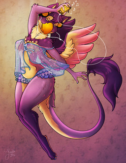 areola breasts clothing electronics female headphones nightgown nipples pajamas small_wings tail wings kaylii mythology hoshi_maris avian gryphon mythological_avian mythological_creature 2016 hi_res