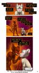 absurd_res anthro blush butt clothing comic dialogue domestic_cat duo english_text felid feline felis hi_res howard_(james_howard) james_(james_howard) james_howard male mammal nipples nude shrinking size_transformation text to_be_continued transformation url