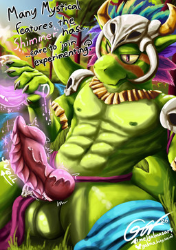 abs anthro balls bone bottomwear bottomwear_aside clothed clothing clothing_aside dialogue erection expansion feathers forest forest_background genital_expansion genitals gold_(metal) gold_jewelry growth horn jewelry jungle knot knotted_penis loincloth loincloth_aside loincloth_only looking_at_viewer magic male nature nature_background nipples outside penis penis_expansion plant potion presenting presenting_penis ridged_penis shimmering skull skull_accessory solo tail text topless transformation tree unusual_anatomy unusual_genitalia unusual_penis galma terraria shimmered_witch_doctor witch_doctor_(terraria) lihzahrd 2026 absurd_res english_text hi_res signature url