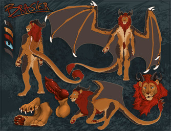 animal_genitalia anthro balls black_hair blue_eyes brown_body brown_fur butt countershade_butt countershade_crotch countershade_face countershade_torso countershading erection feral fur genitals hair horn knot knotted_penis looking_at_viewer male male_anthro male_feral mane membrane_(anatomy) membranous_wings muscular muscular_anthro muscular_feral muscular_male nude nude_anthro nude_male open_mouth open_smile pawpads penis red_hair red_penis sheath smile solo standing tail tan_body tan_fur teeth tongue whisker_spots whiskers wings i-psilone mythology chimera dragon felid hybrid lion mammal mythological_creature mythological_scalie pantherine scalie 2021 hi_res model_sheet