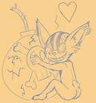 anthro bomb ear_piercing explosives headgear headgear_only heart_symbol hug male nude piercing sitting solo alonelyopossum league_of_legends riot_games tencent ziggs_(lol) yordle absurd_res hi_res