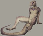 animal_genitalia anthro anus claws countershading gem genital_slit genitals horizontal_slit jewelry leaning leaning_backward long_tail male necklace necklace_only nude presenting_slit purple_eyes scales simple_background sitting solo spread_legs spreading tail tail_anus tan_background tan_body tan_scales thick_tail i-psilone zutoka lizard reptile scalie hi_res