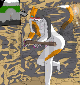 anthro bladder_bulge blush bodily_fluids genital_fluids male nipples nude_male omorashi pee_desperation solo sweat sweatdrop tears_of_desperation urine urine_drip sparkat150 microsoft minecraft mojang xbox_game_studios calico_cat domestic_cat felid feline felis mammal hi_res