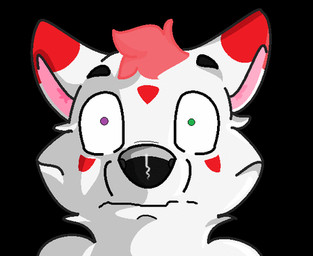 ambiguous_gender animated_gif anthro black_nose fur hair looking_at_viewer simple_background solo white_body white_fur backsash canid canine canis domestic_dog mammal animated bust_portrait low_res portrait short_playtime