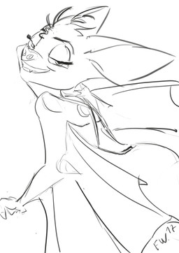 anthro back_focus eyelashes fanfiction fangs female smile solo teeth wings fuzzywuzzylittletail disney zootopia fan_character lucy_sang bat leaf-nosed_bat mammal microbat vampire_bat yangochiropteran absurd_res hi_res sketch