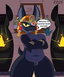 anthro black_body black_fur breasts duo egyptian female fire fur genitals grey_body grey_fur multicolored_body multicolored_fur nude nude_anthro nude_female pussy sculpture slightly_chubby statue tail text two_tone_body two_tone_fur yellow_eyes paladyart98 brawl_stars supercell_(company) colonel_ruffs_(brawl_stars) squeak_(brawl_stars) anubian_jackal canid canine canis jackal mammal absurd_res english_text hi_res