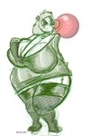 anthro big_breasts blowing blowing_bubble_gum breasts clothing collar collar_tag dress female hair heart_collar_tag heart_symbol huge_breasts leggings legwear solo thick_thighs dutch_(artist) misty_the_mouse apple_(dutch) bear giant_panda mammal 2017 digital_media_(artwork) hi_res sketch