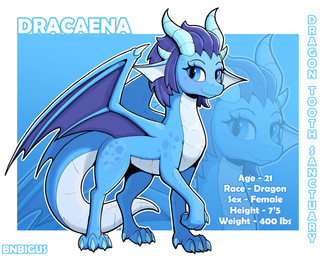 blue_eyes claws female female_feral feral flirting hair horn looking_at_viewer mane multicolored_body simple_background solo standing tail text tongue wings bnbigus dragon_tooth_sanctuary mythology dracaena_(bnbigus) dragon mythological_creature mythological_scalie scalie 2026 absurd_res artist_name colored digital_drawing_(artwork) digital_media_(artwork) english_text hi_res model_sheet signature