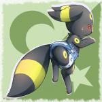 black_body black_fur blush clean_diaper clothed clothing diaper diaper_only feral floating fur looking_back paws red_sclera solo topless wearing_diaper rugia1992 nintendo pokemon eeveelution generation_2_pokemon pokemon_(species) umbreon 1:1 2016