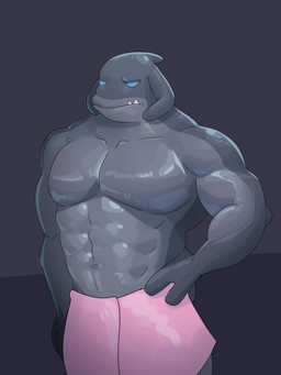 abs anthro biceps blue_eyes grey_body grey_skin male muscular muscular_anthro muscular_male pecs solo standing towel towel_only triceps slsinlogo disney lilo_and_stitch gantu alien 2025 3:4 colored hi_res