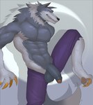 abs anthro balls biceps black_nose bottomwear clothed clothing foreskin fur genitals glans grey_body grey_fur half-erect humanoid_genitalia humanoid_penis male muscular muscular_anthro muscular_male navel pants partially_retracted_foreskin pecs penis smile solo tail teeth topless vein veiny_penis fleshformomo capcom darkstalkers mythology jon_talbain canid canine canis mammal mythological_canine mythological_creature werecanid werecanine werecreature werewolf wolf 2023 absurd_res digital_media_(artwork) hi_res