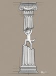 ambiguous_gender anthro holding_object lifting_object pillar rome sculpture simple_background solo structure bruno_borker ambiguous_species hi_res