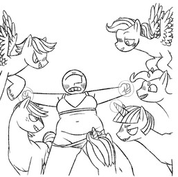 bestiality blush bra breasts clothed clothing crossgender dominant dominant_feral dominant_male feathered_wings feathers female female_on_feral feral ftm_crossgender group hooves horn human_on_feral interspecies male male_feral male_on_human overweight overweight_female overweight_human panties panties_down partially_clothed quadruped restrained_arms restrained_by_magic surrounded surrounded_by_males underwear underwear_down unguligrade wings teebsly friendship_is_magic hasbro my_little_pony mythology anon applejack_(mlp) fem_anon fluttershy_(mlp) pinkie_pie_(mlp) rainbow_dash_(mlp) rarity_(mlp) twilight_sparkle_(mlp) earth_pony equid equine horse human mammal mythological_creature mythological_equine pegasus pony unicorn hi_res monochrome