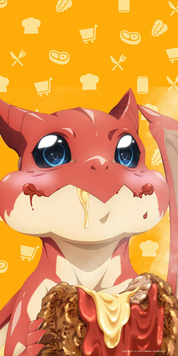 blush cheese dairy_products eating food hamburg_steak ketchup male membrane_(anatomy) membranous_wings red_body red_scales scales simple_background solo wings campfire_cooking_in_another_world_with_my_absurd_skill mythology dora-chan dragon mythological_creature mythological_scalie scalie 6:13 hi_res official_art