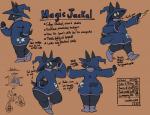 anthro blush boots bottomless clothed clothing footwear hat headgear headwear magic robe shoes side_view smile solo student teeth text tooth_gap wand wide_hips wizard_hat nargleflex magic_jackal canid canine canis jackal mammal absurd_res digital_media_(artwork) english_text flat_colors hi_res model_sheet