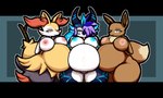 anthro areola belly belly_squish blue_areola blue_nipples breasts female group inner_ear_fluff looking_back navel nipples nude outie_navel pink_areola pink_nipples pregnant pregnant_anthro pregnant_female squish stick tail thick_thighs trio tuft alyaska2201 mythology nintendo pokemon braixen dragon eevee generation_1_pokemon generation_6_pokemon mythological_creature mythological_scalie pokemon_(species) scalie digital_media_(artwork) pixel_(artwork)