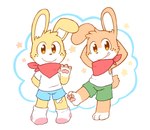 anthro bandage clothed clothing duo gesture looking_at_viewer male scarf waving waving_at_viewer young young_anthro young_male oob lagomorph leporid mammal rabbit 2019 brother_(lore) brothers_(lore) sibling_(lore)