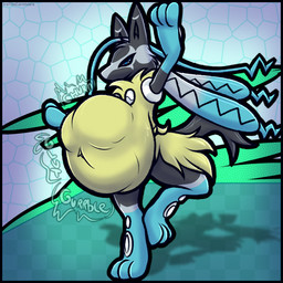 abdominal_bulge ambiguous_gender ambiguous_prey anthro belly big_belly black_border border churn digestion digestion_noises fighting_pose fluffy fluffy_tail glut on_one_leg onomatopoeia oral_vore paws pokemon_pred pose rumbling_stomach same_size_vore solo sound_effects standing tail text vore ira_the_carnivore nintendo pokemon canid generation_9_pokemon mammal mega_evolution mega_lucario_z pokemon_(species) 1:1 absurd_res hi_res