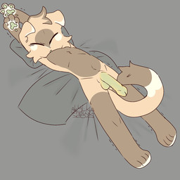 abs anthro bed blonde_hair floppy_ears fluffy fluffy_body fluffy_ears fluffy_fur fluffy_hair fluffy_tail furniture genitals green_penis hair lop_ears male nude paws penis pillow solo stretching tail text wince oosharkoo foxanto domestic_cat felid feline felis mammal 1:1 2025 digital_drawing_(artwork) digital_media_(artwork) hi_res russian_text watermark