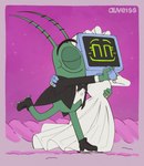 alternate_size antennae_(anatomy) anthro arm_around_partner arm_around_shoulders arm_around_waist black_bow_tie black_clothing black_eyebrows black_footwear black_screen black_shoes black_topwear black_vest blue_hands blue_head blush border bow_tie cake canon_couple closed_smile clothed clothed_anthro clothed_female clothed_humanoid clothed_male clothing corrugated_arms corrugation crt dancing dessert digit_ring dress duo eyebrows eyelashes eyes_closed female female_humanoid finger_ring food footwear for_a_head front_view frosting green_blush green_body green_eyebrows green_eyelashes grey_body hand_holding happy heart_symbol husband husband_and_wife ice_skates ice_skating jewelry looking_at_another machine male male/female male_anthro married_couple metal micro mouth_closed naturally_censored on_cake pantsless pantsless_anthro pantsless_male pink_border pink_frosting pink_text plantigrade purple_background raised_heel ring same_size screen screen_face simple_background smile sparkles suit text three-quarter_view topwear vest wedding_dress wedding_ring wedding_veil white_clothing white_dress white_topwear white_veil white_vest wife yellow_ring auveiss nickelodeon plankton:_the_movie spongebob_squarepants spongebob_squarepants_(series) karen_plankton sheldon_j._plankton arthropod copepod crustacean humanoid marine maxillopod object_head plankton_(species) robot screen_head 2025 artist_name colored digital_drawing_(artwork) digital_media_(artwork) english_description flat_colors full-length_portrait hi_res portrait signature