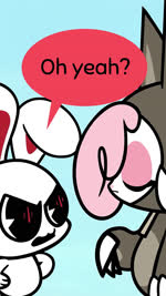 ambiguous_gender anthro clothing costume creepy duo female furry_wearing_fursuit fursuit multi_eye nightmare_fuel one_eye_obstructed roaring speech_bubble text transformation kyrakupetsky chikn_nuggit cofi_(chikn_nuggit) iscream_(chikn_nuggit) iscream_(true_form) bovid caprine demon lagomorph leporid mammal rabbit sheep 9:16 animated english_text hi_res short_playtime sound tagme webm nonbinary_(lore)